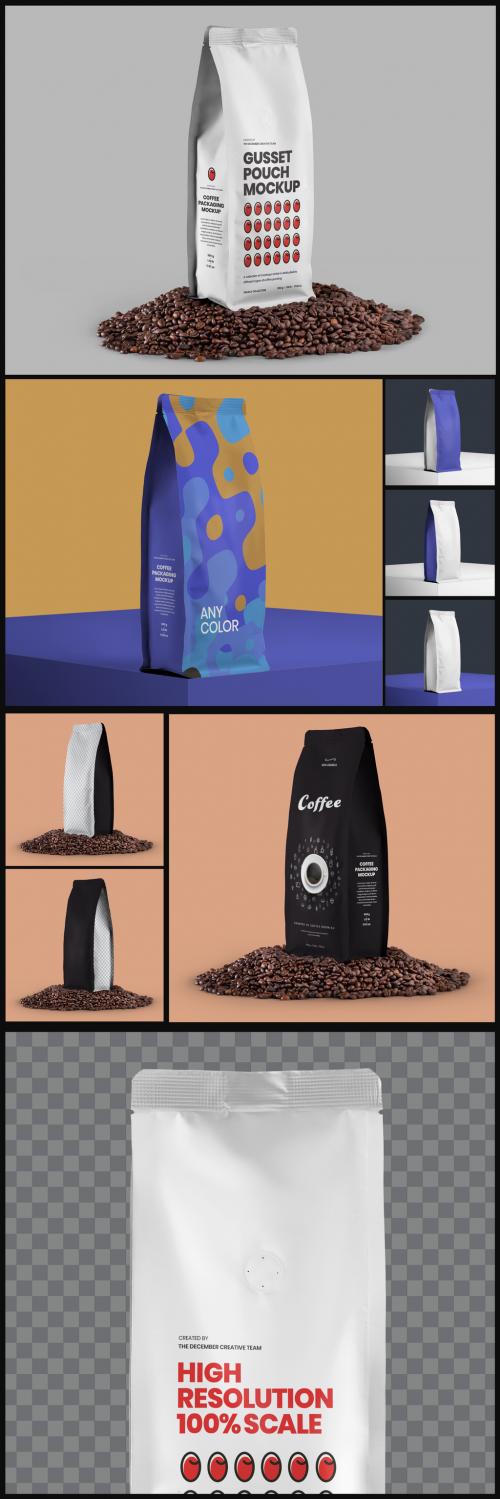 5 Coffee Pouch Mockup, Stabilo Bag