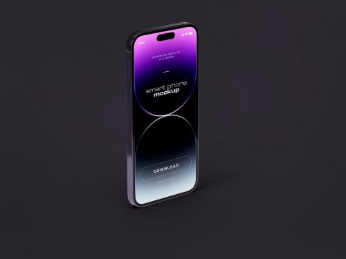 Smart Phone Mockup Design Deep Purple Color