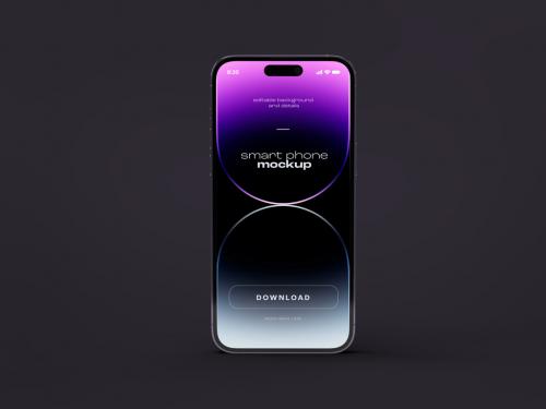 Smart Phone Mockup Design Deep Purple Color