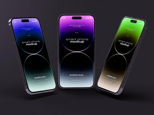 Smart Phone Mockup Design Deep Purple Color