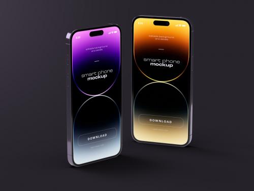 Smart Phone Mockup Design Deep Purple Color