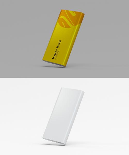 Isolated Vertical Power Bank Mockup