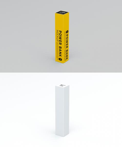 Vertical Sticker Power Bank Mockup