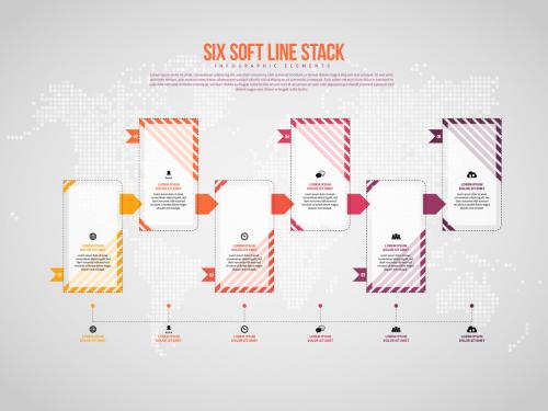 Six Soft Line Stack Infographic