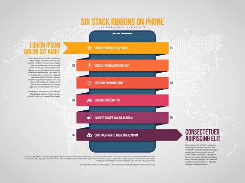 Six Stack Ribbon Phone Infographic