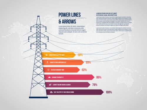 Power Lines Arrows Infographic