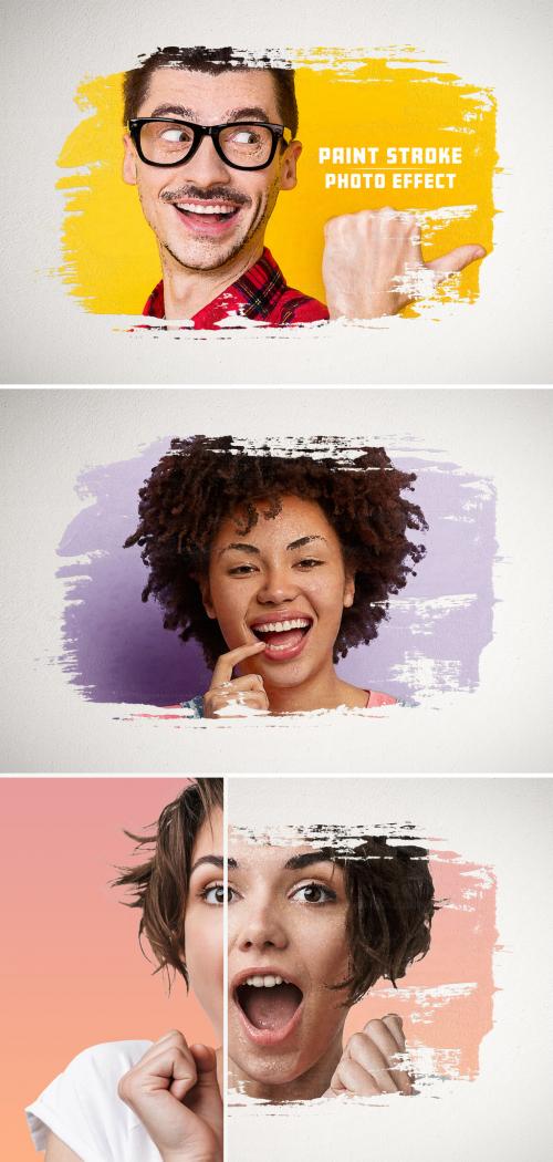 Paint Stroke Photo Effect Mockup