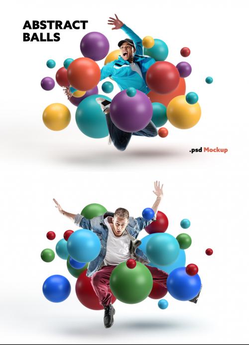 Abstract Balls Mockup