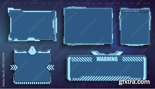 Futuristic Hud And Sci-Fi Interface Elements 6xAI