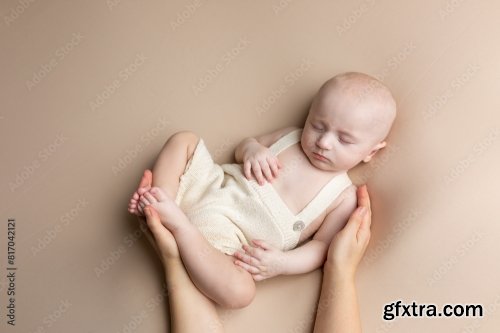 A Small Child On A Light Background 6xJPEG