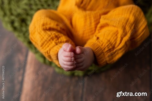 Small Child On A Brown Background 6xJPEG