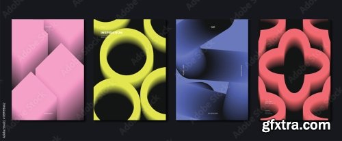 Abstract Gradient Poster Background Vector Set 6xAI