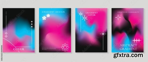 Abstract Gradient Poster Background Vector Set 6xAI