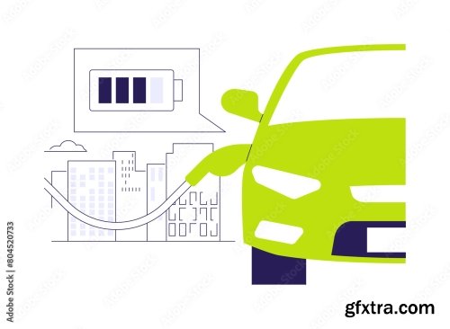 Trolleybus Abstract Concept Vector Illustration 6xAI