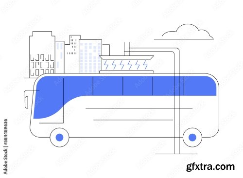 Trolleybus Abstract Concept Vector Illustration 6xAI