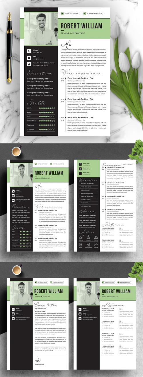 Resume Layout with Black and White