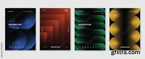 Abstract Gradient Poster Background Vector Set 6xAI