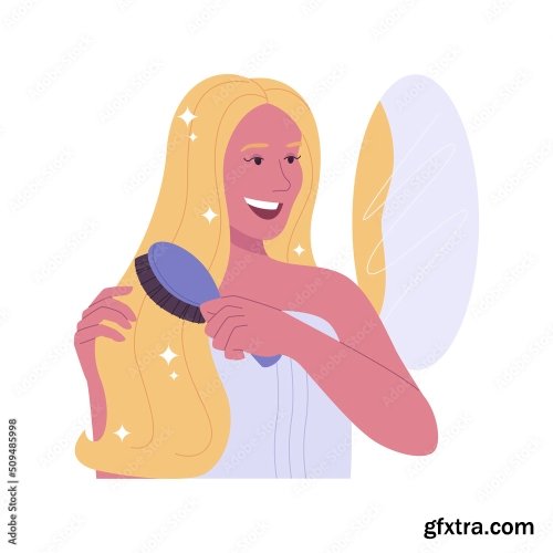 Hairstyling Isolated Cartoon Vector Illustrations 6xAI