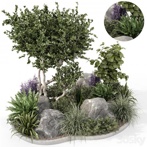 Outdoor Garden set bush and Tree - Garden Set 636