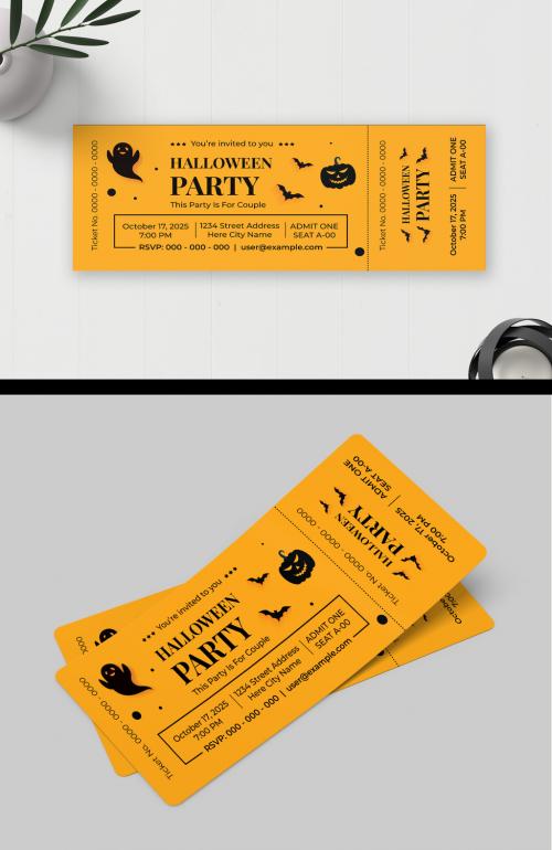 Halloween Event Ticket Design Layout