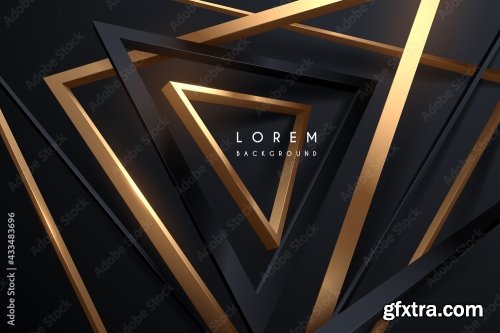 Abstract Black And Gold Geometric Shapes Background 6xAI