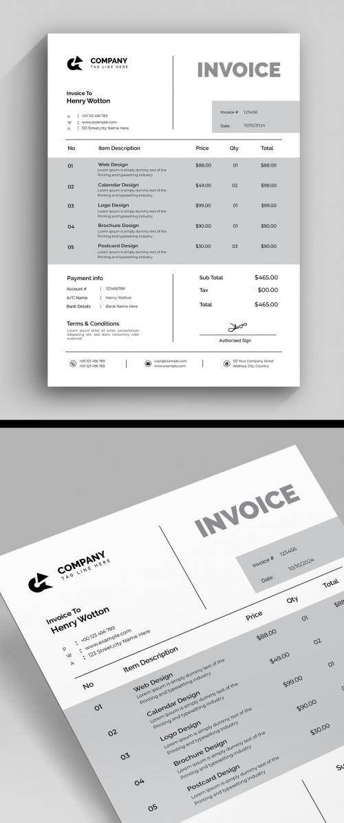 Invoice and Estimate Layout