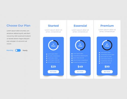 Modern Pricing Table Element