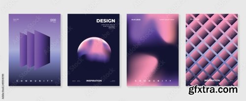 Abstract Gradient Poster Background Vector Set 6xAI