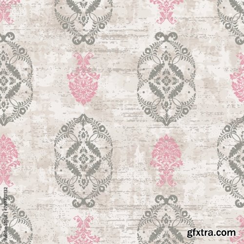 Modern Damask Carpet Pattern With Melanges For Textile Fabric 6xAI