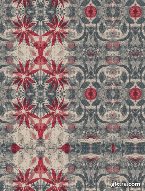 Modern Damask Carpet Pattern With Melanges For Textile Fabric 6xAI