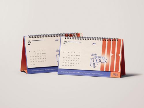 Horizontal Desk Calendar Mockup