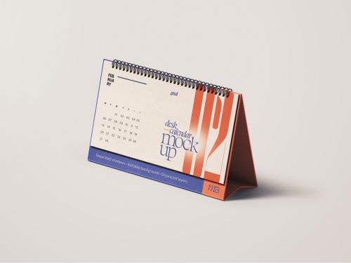 Horizontal Desk Calendar Mockup