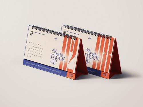 Horizontal Desk Calendar Mockup