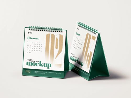 Square Desk Calendar Mockup