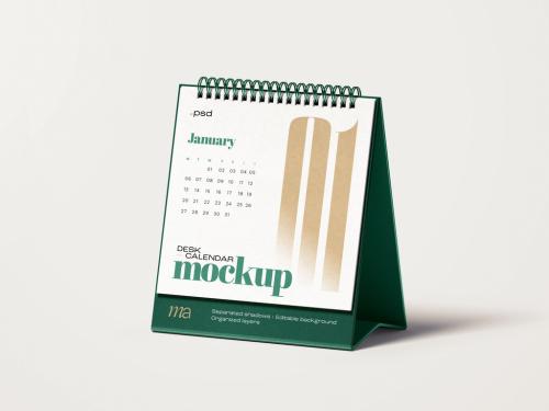 Square Desk Calendar Mockup