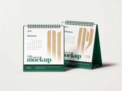 Square Desk Calendar Mockup