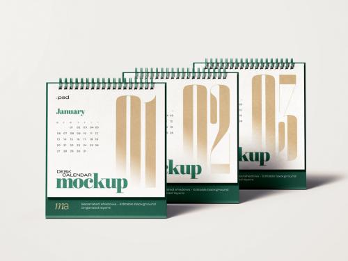 Square Desk Calendar Mockup