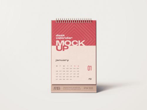 Vertical Desk Calendar Mockup