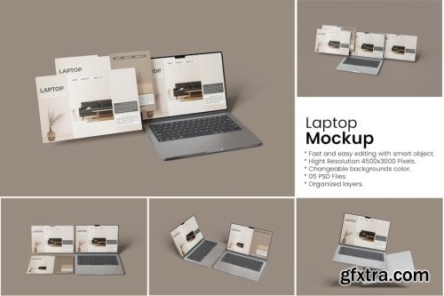 Laptop Mockup Collections 12xPSD