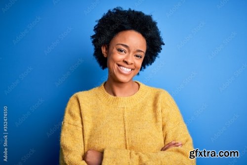 Young Beautiful African American Afro Woman 6xJPEG