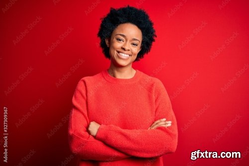 Young Beautiful African American Afro Woman 6xJPEG