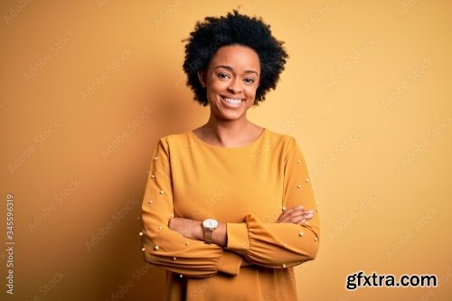 Young Beautiful African American Afro Woman 6xJPEG