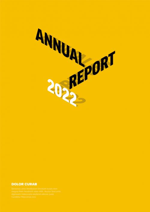 Yellow Modern Annual Report Front Cover Page Template