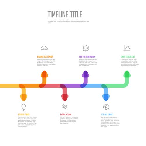 Horizontal Infographic Timeline Template with Arrows and Icons