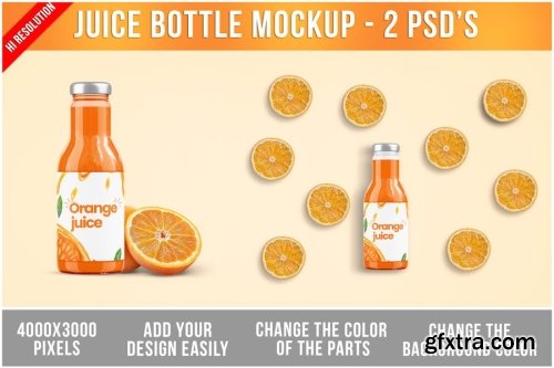 Juice Bottle Mockup Collections 14xPSD