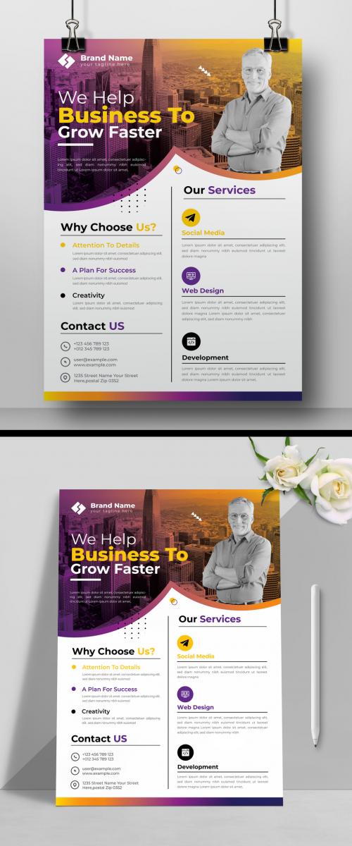 Business Flyer Layout with Gradients