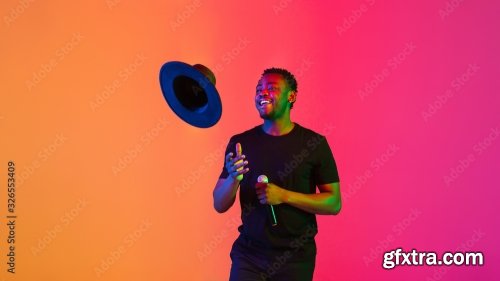 Young African-American Musician Singing 6xJPEG