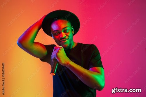 Young African-American Musician Singing 6xJPEG