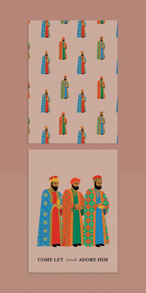 Three Wisemen Christmas Card Design