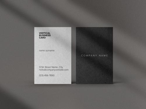 Vertical Business Card Mockup with Editable Background